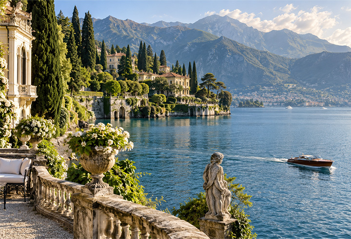 Glamorous & Romantic icon <br> Lake Como Glamorous & Romantic icon <br> Lake Como